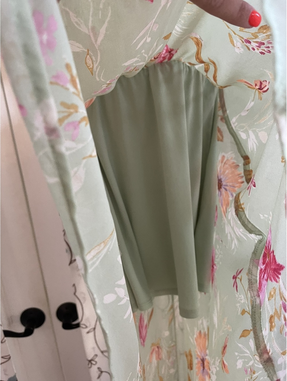 Lily Rose | S | Mint Floral Smocked Maxi Dress - Picture 8 of 9